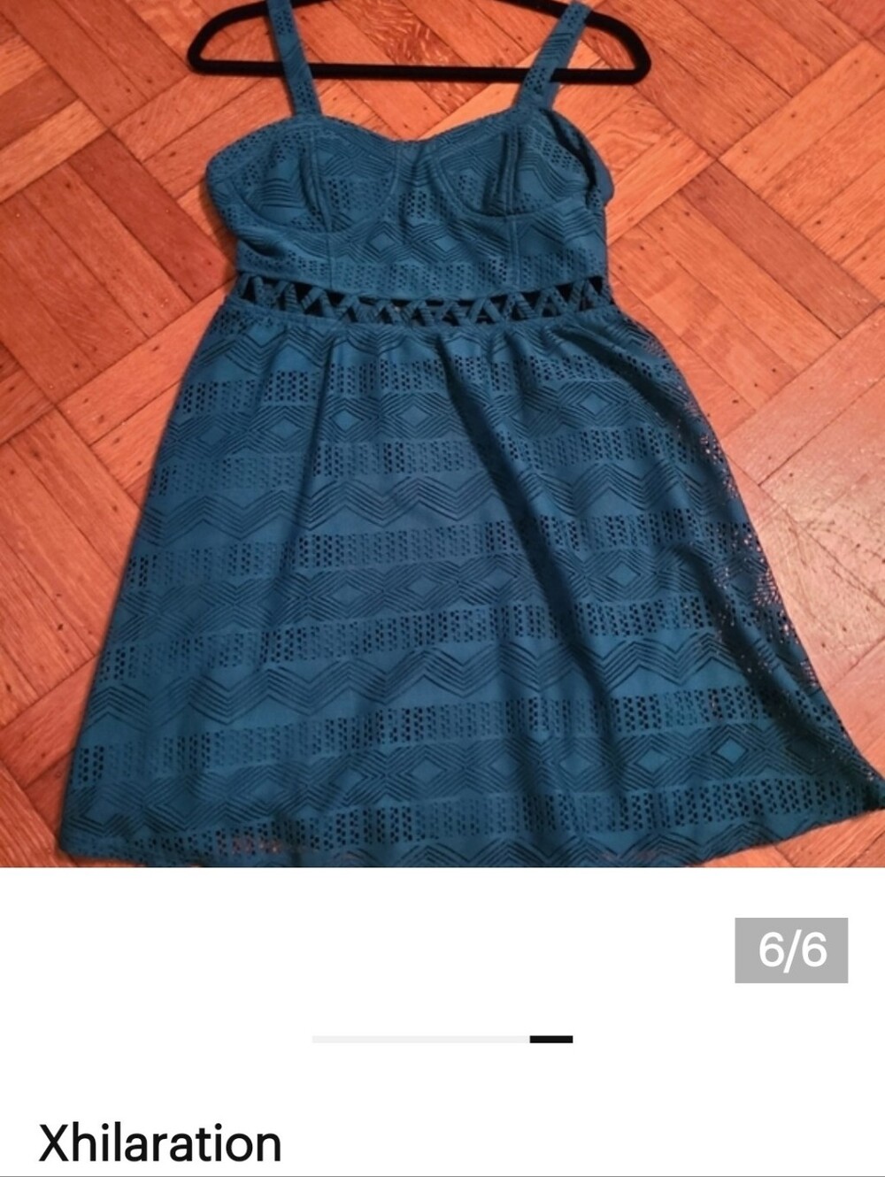 Xhilaration Teal Lace A-Line Dress - Picture 7 of 7